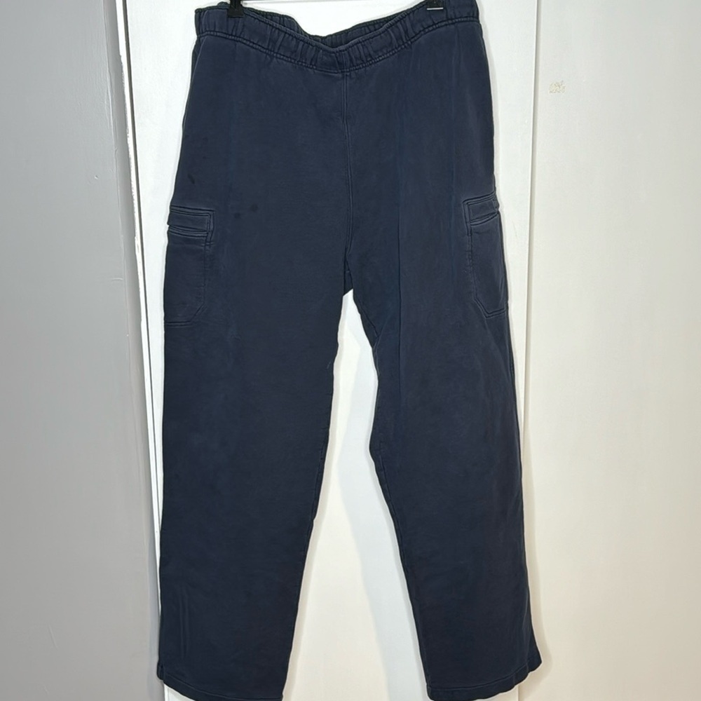 Mens LL Bean, XL Tall, navy blue, cargo sweatpants, errand, Athlesure , worn in